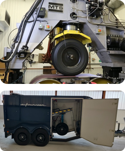 Correlation and scaling of indoor to outdoor tyre behaviour